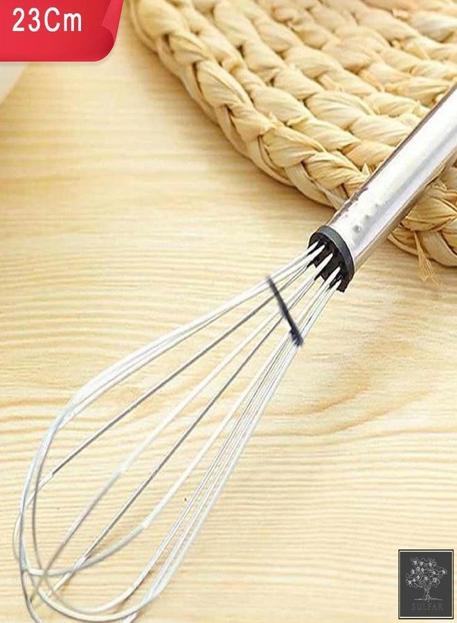 Sulfar Combo of Stainless Steel Cookie Cutter, Silicone Spatula & Pastry Brush, Hand Wire Whisk - Image 4